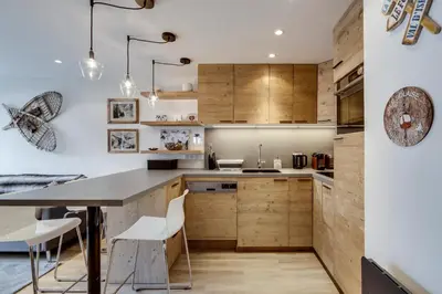 Cuisine ou kitchenette dans l'établissement Val219 Cozy Ski-In Ski-Out with Mountain Views