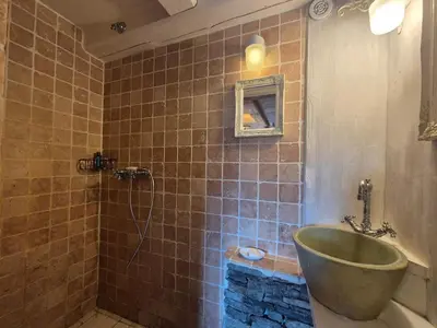 Salle de bains dans l'établissement Charmant Appartement 4 personnes - Montvalezan
