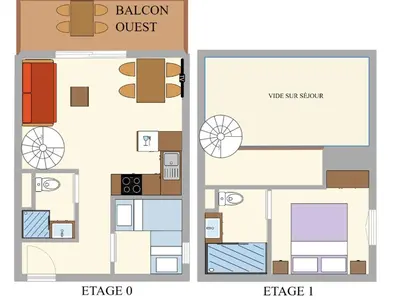 Plan de l'établissement Charmant duplex 5 pers avec parking à Lanslevillard - FR-1-508-308