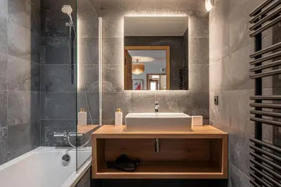 Salle de bains dans l'établissement Apartment Erin Champagny-en-Vanoise - by EMERALD STAY