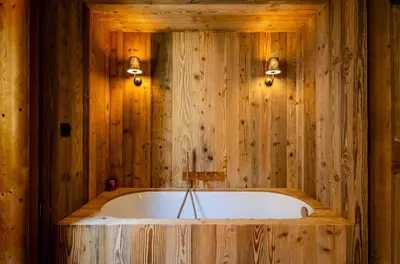 Salle de bains dans l'établissement NEW Luxury Chalet Sapins - PRIVATE POOL- Mountains VIEW - Family & Comfort - SPECIAL LAUNCH OFFER