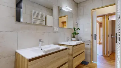 Salle de bains dans l'établissement Chalet La Becquetta