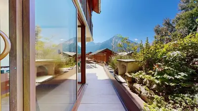 Vue générale sur la montagne ou vue sur la montagne depuis le chalet
