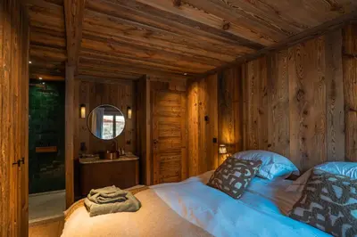 Un ou plusieurs lits dans un hébergement de l'établissement NEW Appart Alpin Luxury Serenity Mountain View