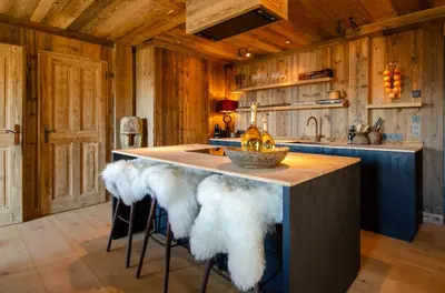 Cuisine ou kitchenette dans l'établissement NEW Appart Alpin Luxury Serenity Mountain View