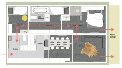 Plan de l'établissement Résidence Lauzieres - Appartement rénové 3 pièces 7 personnes MAE-4794