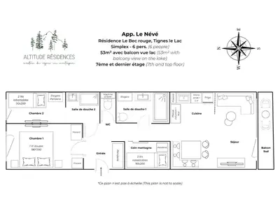 Plan de l'établissement Appartement Le Névé - Vue lac