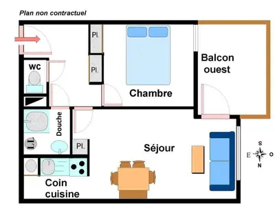 Plan de l'établissement Appartement calme avec balcon et WIFI à Aussois - FR-1-508B-13