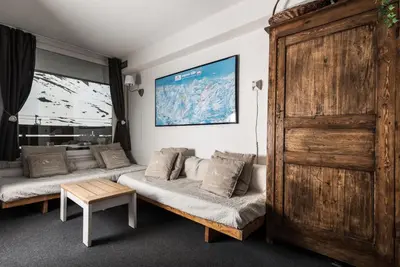 Coin salon dans l'établissement Résidence Borsat - Studio lumineux·Skis aux pieds·Balcon MAE-2501