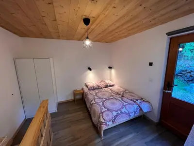 Un ou plusieurs lits dans un hébergement de l'établissement Appartement en Peisey-Nancroix proche de ski resort