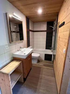 Salle de bains dans l'établissement Appartement en Peisey-Nancroix proche de ski resort