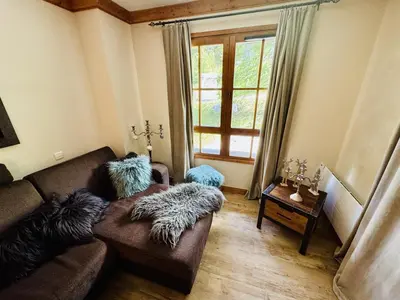 Coin salon dans l'établissement 2 Bed Apartment - Arc 1950 - Prince des Cimes