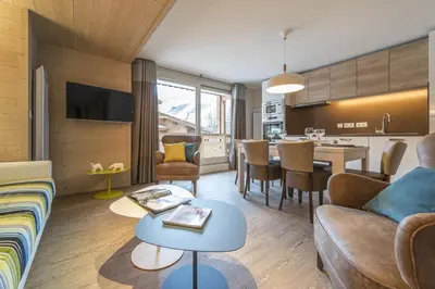 Cuisine ou kitchenette dans l'établissement Les Chalets Du Jardin Alpin