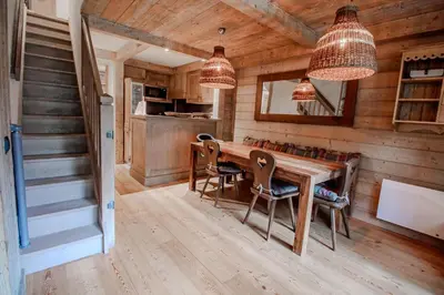 Cuisine ou kitchenette dans l'établissement Roche des Fours 210