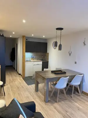 Cuisine ou kitchenette dans l'établissement Tignes Appartement ski au pied Val Claret