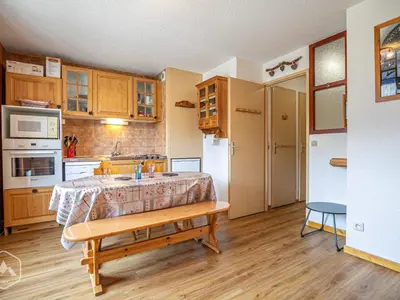 Plan de l'établissement Studio cabine 3 pers Sud avec balcon en 1ère ligne neige - FR-1-840-51