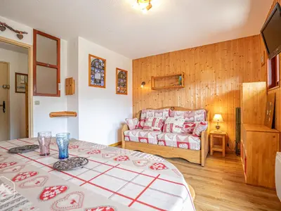 Plan de l'établissement Studio cabine 3 pers Sud avec balcon en 1ère ligne neige - FR-1-840-51
