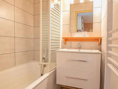 Plan de l'établissement Studio cabine 3 pers Sud avec balcon en 1ère ligne neige - FR-1-840-51