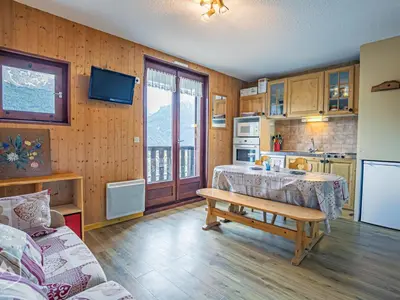 Plan de l'établissement Studio cabine 3 pers Sud avec balcon en 1ère ligne neige - FR-1-840-51