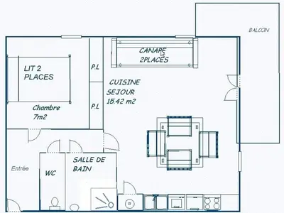 Plan de l'établissement Appartement avec balcon et WIFI, près des pistes - FR-1-840-50