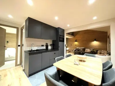 Cuisine ou kitchenette dans l'établissement Résidence Le Dome - Appartement duplex renove · Centre station MAE-1543