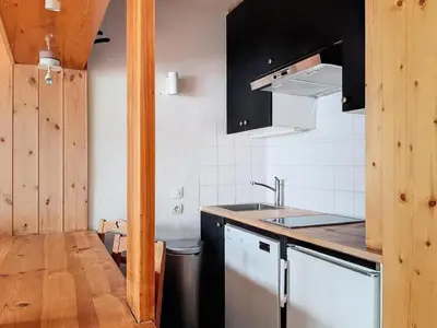 Cuisine ou kitchenette dans l'établissement Résidence Le Santel - 3 pieces · La Daille · Ski aux pieds MAE-1733