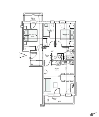 Plan de l'établissement Résidence Le Criterium - Résidence Le Critérium 3 Chalet C Appartement 6 MAE-1893