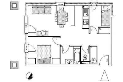 Plan de l'établissement Résidence Le Clos Vanoise - 3 Pièces pour 6 Personnes MAE-1923