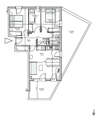 Plan de l'établissement Résidence Le Criterium - Résidence Le Critérium 3 Chalet A Appartement 1 MAE-1993