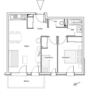 Plan de l'établissement Résidence Le Criterium - Résidence Le Critérium 3Chalet D Appartement 12 MAE-2003