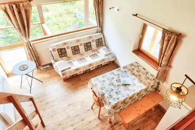 Coin salon dans l'établissement Résidence Le Soliet 1 - Appartement 2 pièces mezzanine - 6 personnes MAE-2013