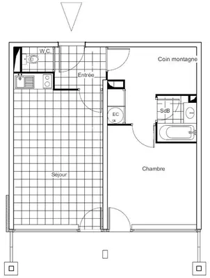 Plan de l'établissement Résidence Les Balcons Des Curtious - Appartement 2 pièces coin montagne - 4 personnes MAE-2133