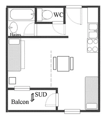 Plan de l'établissement Résidence Colombaz - Studio pour 4 Personnes MAE-2153