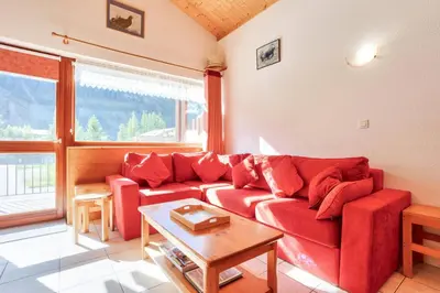 Coin salon dans l'établissement Résidence Les Balcons Des Curtious - Appartement 3 pièces mezzanine - 8 personnes MAE-2263