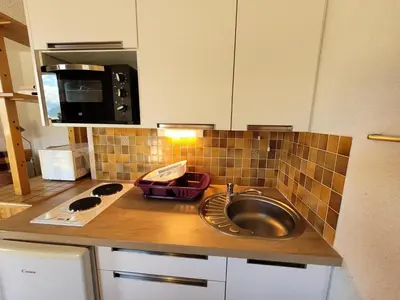 Cuisine ou kitchenette dans l'établissement Résidence Les Pres Du Bois - Studio pour 4 Personnes MAE-2373