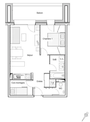 Plan de l'établissement Résidence La Bergerie - Appartement 2 pièces chaleureux et bien équipé MAE-2433