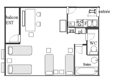 Plan de l'établissement Résidence Arcelle / Arselle - Studio pour 4 Personnes MAE-2533