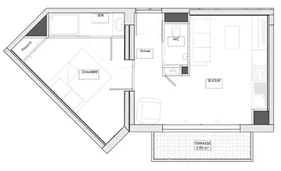 Plan de l'établissement Résidence Cokott - 2 Pièces pour 4 Personnes MAE-2573