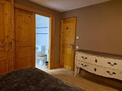 Un ou plusieurs lits dans un hébergement de l'établissement Splendide chalet 10pers, Sainte Foy Station
