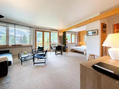 Un ou plusieurs lits dans un hébergement de l'établissement Appartement 2 pers avec balcon, wifi, parking, Val-d'Isère - FR-1-694-427