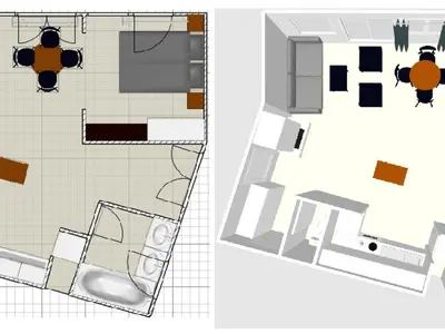 Plan de l'établissement Appartement 2 pers avec balcon, wifi, parking, Val-d'Isère - FR-1-694-427