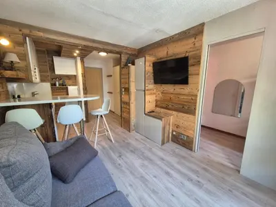 Cuisine ou kitchenette dans l'établissement Studio ski aux pieds Tignes Val Claret - 4 pers, balcon - FR-1-502-599
