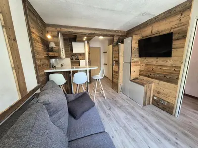 Télévision ou salle de divertissement dans l'établissement Résidence Rond Point Des Pistes C - Studio rénové·Proche des pistes·Balcon MAE-9073