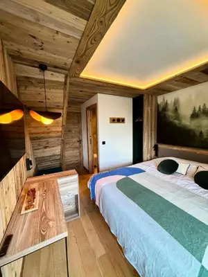 Un ou plusieurs lits dans un hébergement de l'établissement Résidence Hauts Du Val Claret B3 - Appartement renové·Pied des pistes·Balcon MAE-1733