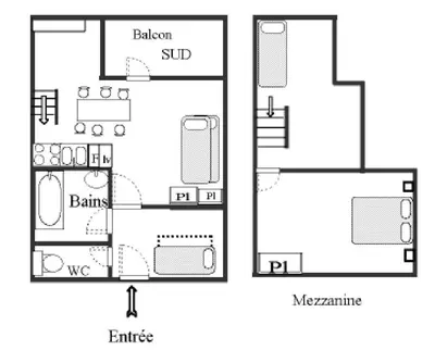 Plan de l'établissement Résidence Belle - 2 Pièces pour 6 Personnes MAE-2303
