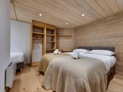 Un ou plusieurs lits dans un hébergement de l'établissement Chalet De Bellevarde - Appartement duplex entièrement rénové très confortable MAE-2953