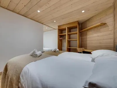 Un ou plusieurs lits dans un hébergement de l'établissement Chalet De Bellevarde - Appartement duplex entièrement rénové très confortable MAE-2953