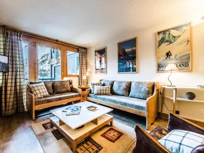 Coin salon dans l'établissement Résidence Val D'isere Village - Appartement lumineux Ski aux pieds Parking couvert MAE-3013