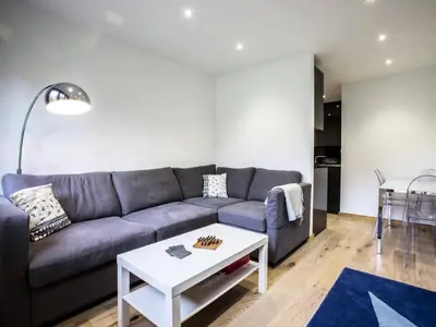 Coin salon dans l'établissement Chalet Val Village - Appartement lumineux Vieux Village MAE-3143