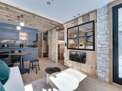 Coin salon dans l'établissement Résidence Val D'isere Village - Appartement entièrement rénové, au pied des pistes MAE-3353